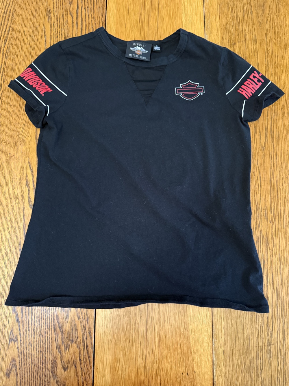 Harley-Davidson Shirt Womens Medium Black Bar Shield Logo Motorcycle Tee Biker